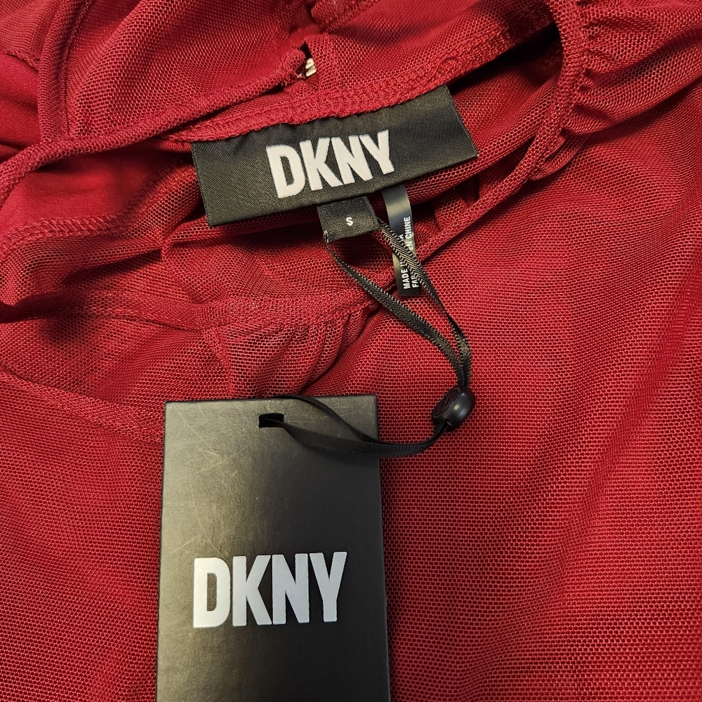 DKNY Mesh Overlay Maxi Halter Dress with Shorter Lining - Picture 9 of 11